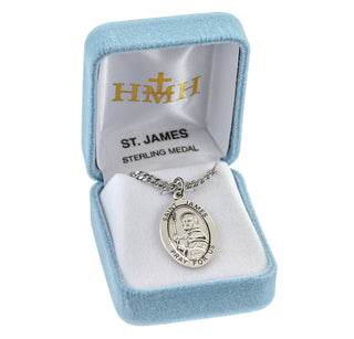 Sterling Silver Oval Shaped St. James Medal
