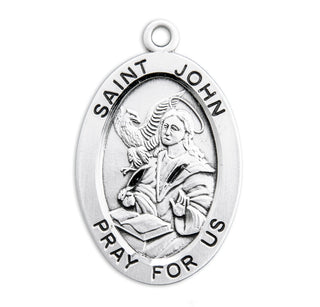Sterling Silver Oval Shaped St. John Medal
