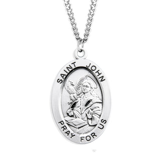 Sterling Silver Oval Shaped Saint John Medal