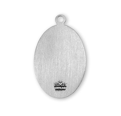 Sterling Silver Oval Shaped St. Kevin Medal