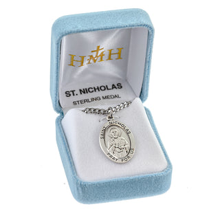 Sterling Silver Oval Shaped St. Nicholas Medal