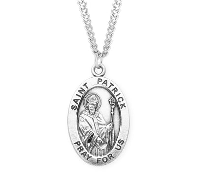 Sterling Silver Oval Shaped St. Patrick Medal