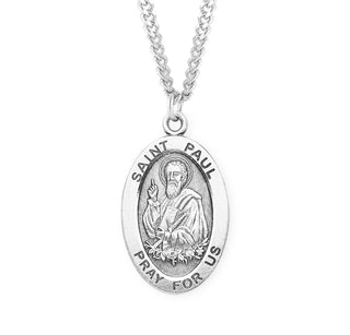 Sterling Silver Oval Shaped Saint Paul Medal