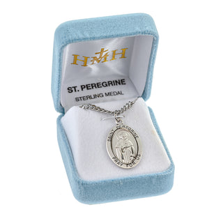 Sterling Silver Oval Shaped St. Peregrine Medal