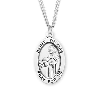 Sterling Silver Oval Shaped Saint Thomas Medal