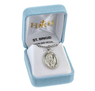 Sterling Silver Oval Shaped St. Brigid Medal