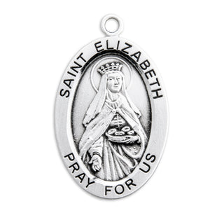 Sterling Silver Oval Shaped St. Elizabeth Medal