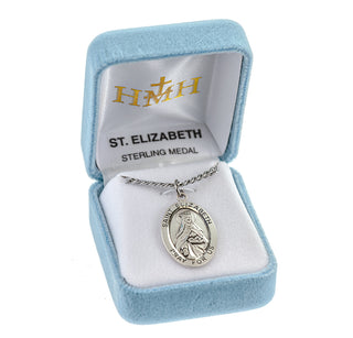 Sterling Silver Oval Shaped St. Elizabeth Medal