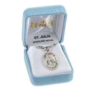 Sterling Silver Oval Shaped St. Julia Medal