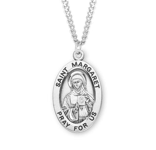 Sterling Silver Oval Saint Margaret Medal