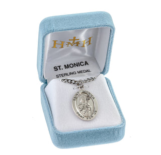 Sterling Silver Oval Shaped St. Monica Medal