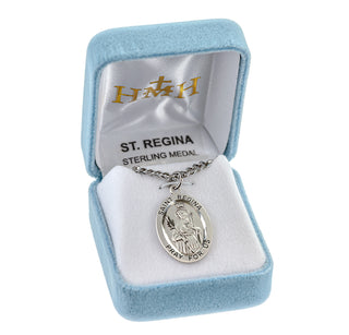 Sterling Silver Oval Shaped St. Regina Medal