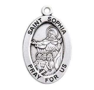 Sterling Silver Oval Shaped St. Sophia Medal
