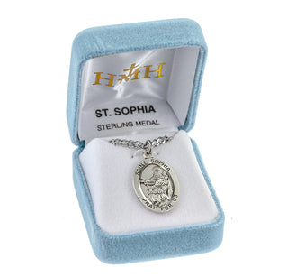 Sterling Silver Oval Shaped St. Sophia Medal