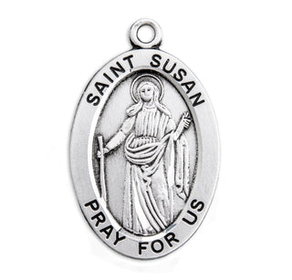 Sterling Silver Oval Shaped St. Susan Medal