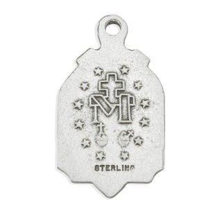 7/8-inch Sterling Silver Miraculous Medal with 18-inch Chain