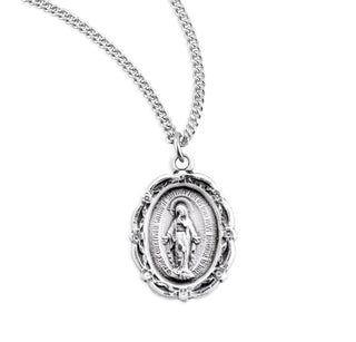 3 4 Inch Sterling Silver Miraculous Medal With 18 Inch Chain