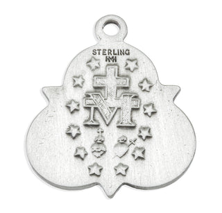 7/8-inch Sterling Silver Miraculous Medal with 18-inch Chain