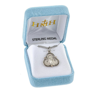 7/8-inch Sterling Silver Miraculous Medal with 18-inch Chain