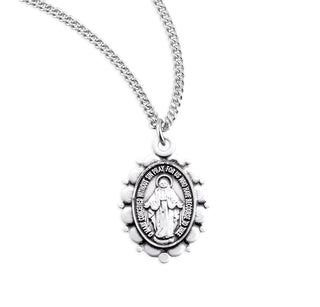5 8 Inch Sterling Silver Miraculous Medal With 18 Inch Chain
