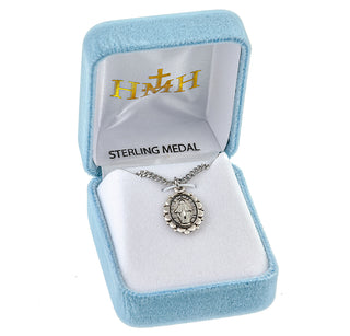 5/8-inch Sterling Silver Miraculous Medal with 18-inch Chain