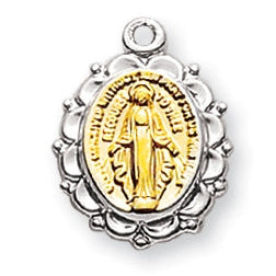 3/4-inch Round Sterling Silver Our Lady of Guadalupe Medal | 18-inch Chain