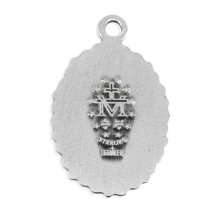 5/8-inch Sterling Silver Oval Miraculous Medal with 13-inch Chain