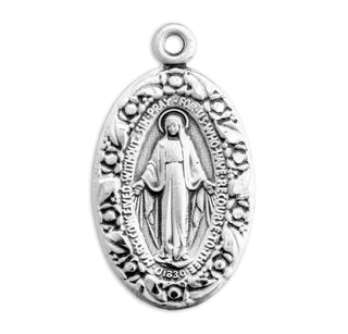 Sterling Silver Oval Miraculous Medal