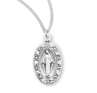 Sterling Silver Oval Miraculous Medal