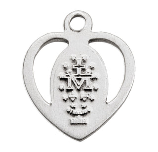 Sterling Silver Heart Shaped Miraculous Medal