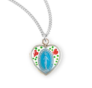 Sterling Silver Heart Shaped Miraculous Medal 5