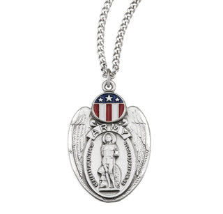 Sterling Silver Saint Sebastian Army Shield Medal