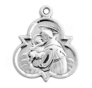 7/8-inch Sterling Silver St. Anthony Medal with 18-inch Chain