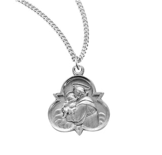 7 8 Inch Sterling Silver St Anthony Medal With 18 Inch Chain