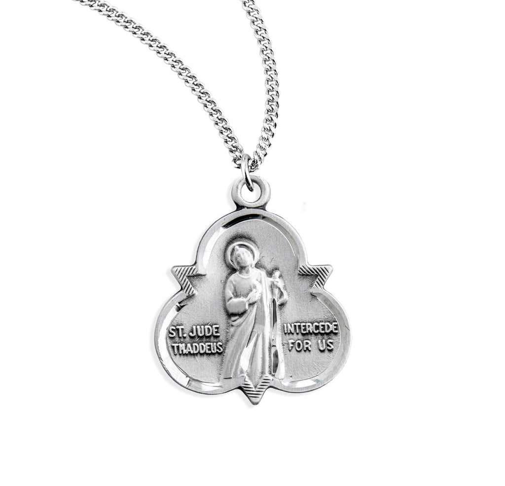 7/8 Sterling Silver Saint Jude Medal with 18 Chain – CatholicShop.com