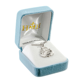 7/8-inch Sterling Silver St. Therese Medal with 18-inch Chain
