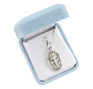 Saint Francis of Assisi Oval Sterling Silver Pet Medal