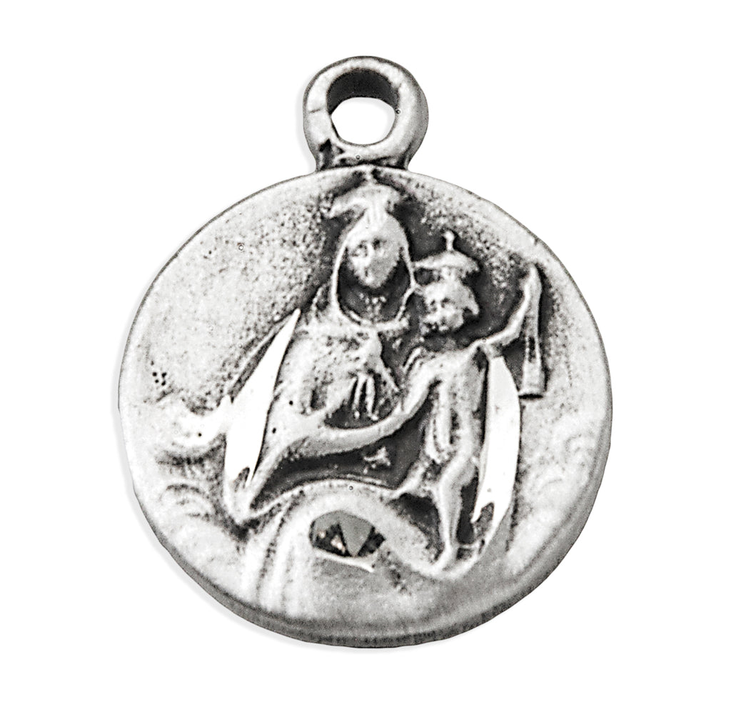 Sterling Silver Scapular Sacred Heart of Jesus Medal – CatholicShop.com