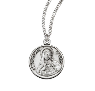 Sterling Silver Immaculate Heart Of Mary Medal
