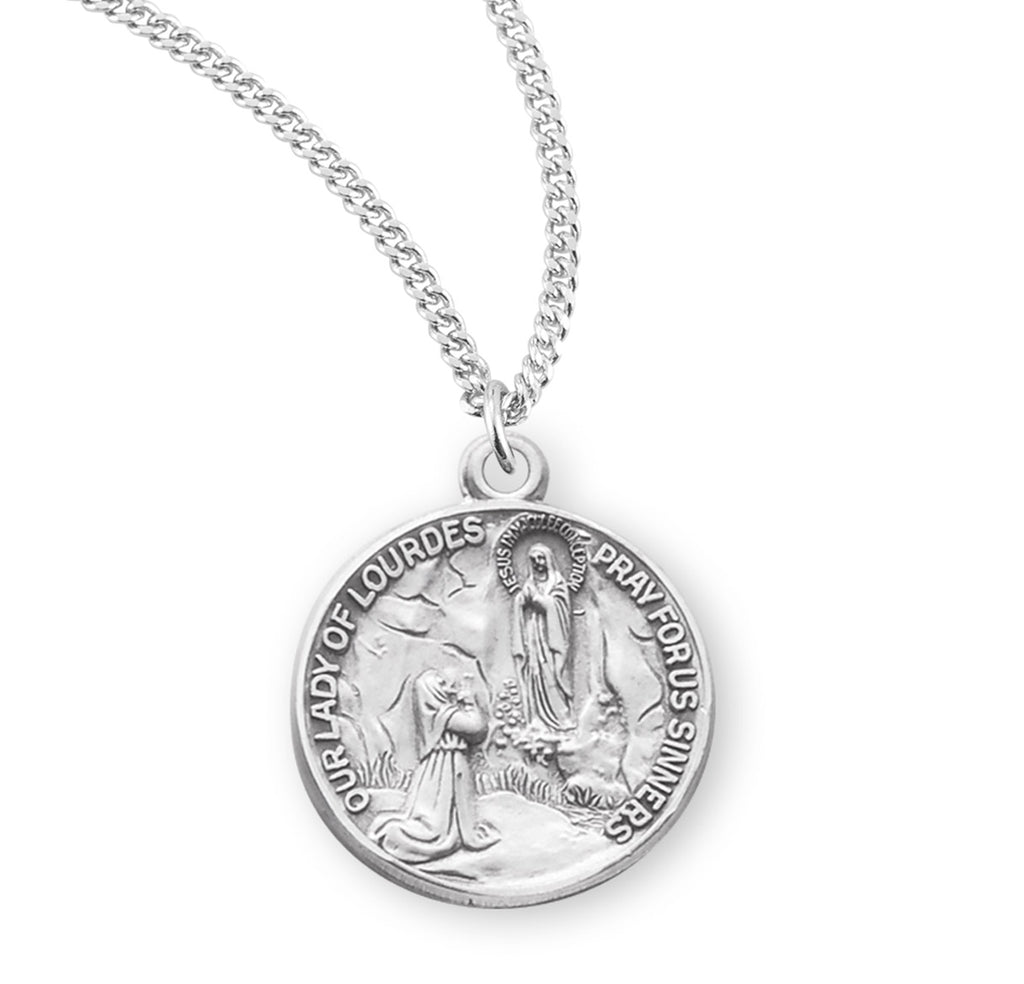 Sterling Silver Our Lady of Lourdes Medal – CatholicShop.com