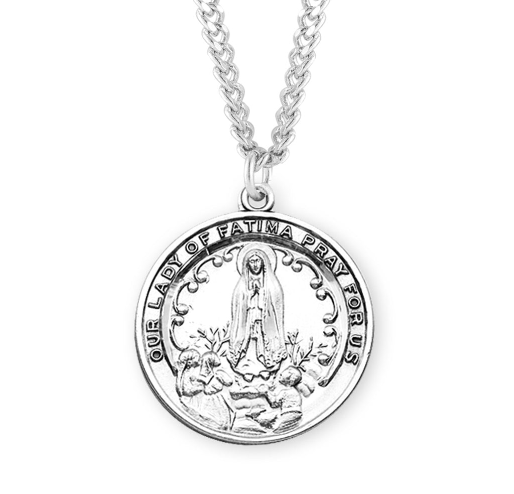 Sterling Silver Our Lady of Fatima Medal – CatholicShop.com