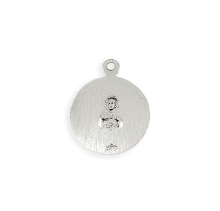 Sterling Silver Round Shaped Holy Scapular 2 Sided Medal