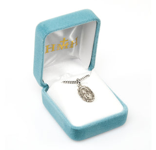 7/8-inch Sterling Silver St. Jude Medal with 18-inch Chain