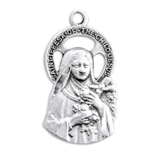 Saint Therese of Lisieux Cut Out Sterling Silver Medal
