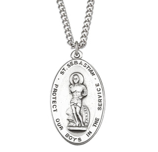 Sterling Silver Saint Sebastian Protector of those in Miltary Service Medal