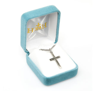 1 1/4-inch Sterling Silver Cross with 24-inch Chain