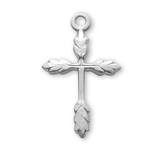 3/4-inch Sterling Silver Wheat Crucifix 18-inch Chain