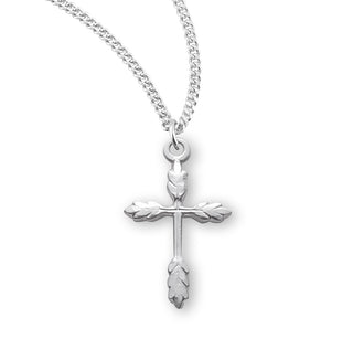 3 4 Inch Sterling Silver Wheat Crucifix 18 Inch Chain