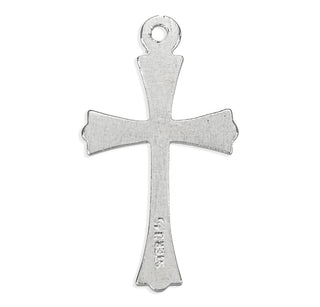 7/8-inch Sterling Silver Plain Cross with 18-inch Chain