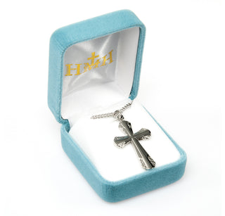 High Polished Sterling Silver Cross within a Cross